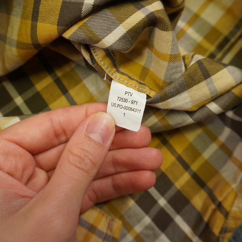 5.11 Tactical Mens Plaid Flannel Snap‎ Front Long Sleeve Shirt Yellow Brown XXL - Picture 8 of 11